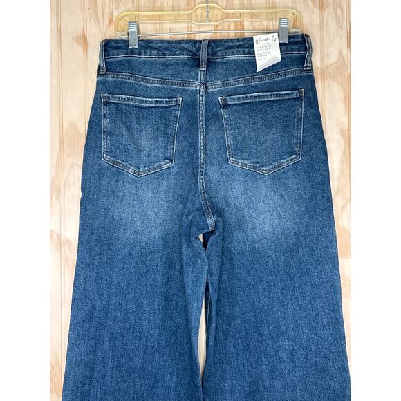 Wonderly Wide Leg Jeans High Rise Stretch Denim Size 8R NWT, Boho, Y2K Revival - Picture 4 of 9